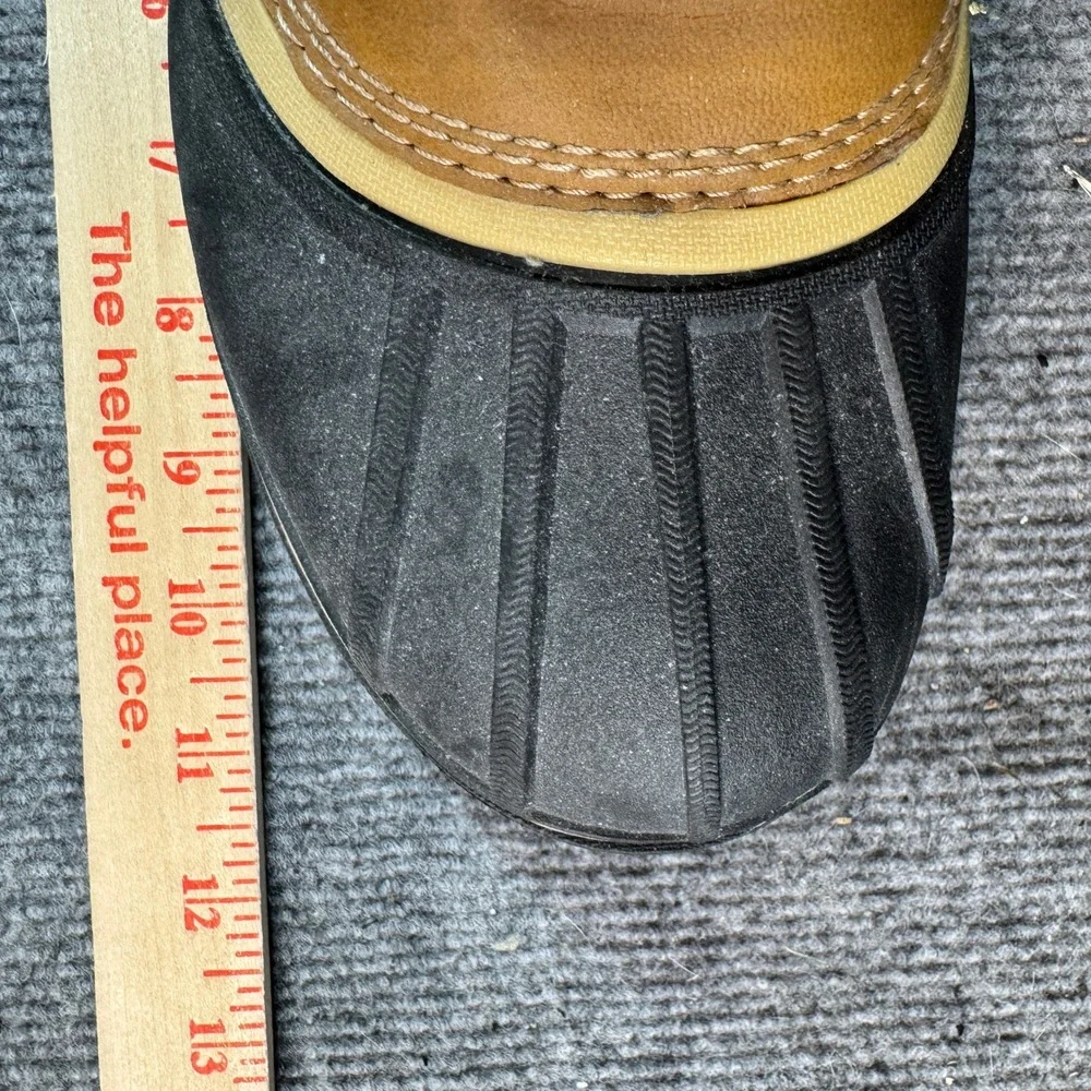 Crocs AllCast Luxe Duck Boots Waterproof Tan Black Faux Shearling Lined Mens 8